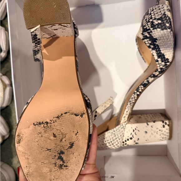 Steve Madden Black and White Snakeskin Heels - Picture 3 of 5